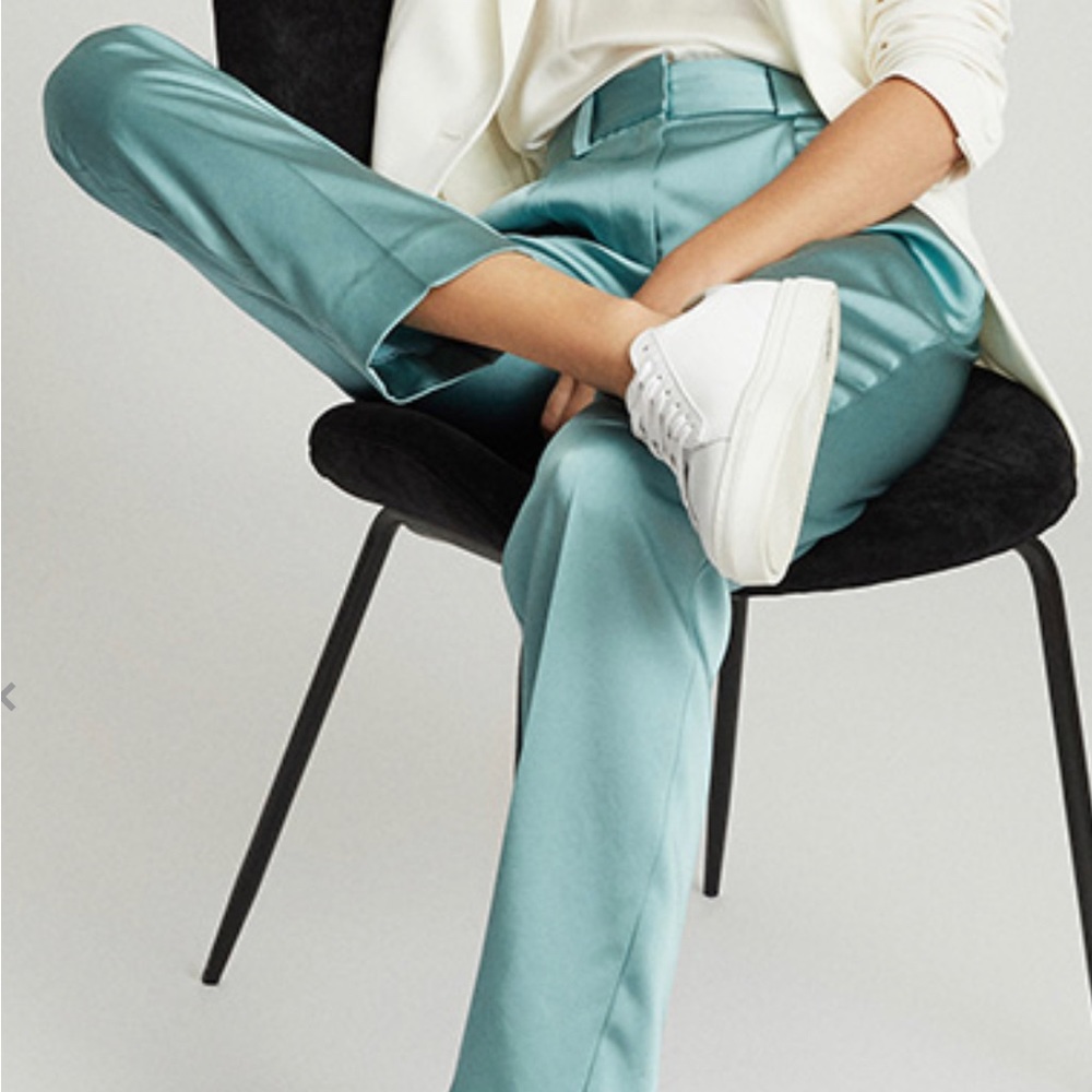 Reiss Blue Satin Trouser NWT